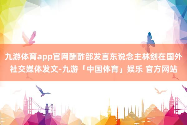 九游体育app官网酬酢部发言东说念主林剑在国外社交媒体发文-九游「中国体育」娱乐 官方网站