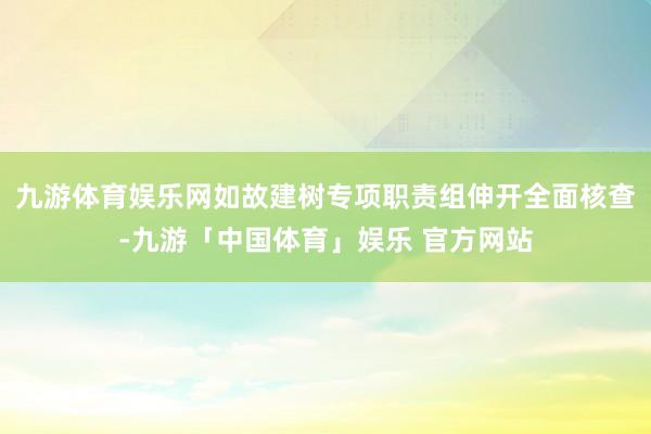 九游体育娱乐网如故建树专项职责组伸开全面核查-九游「中国体育」娱乐 官方网站