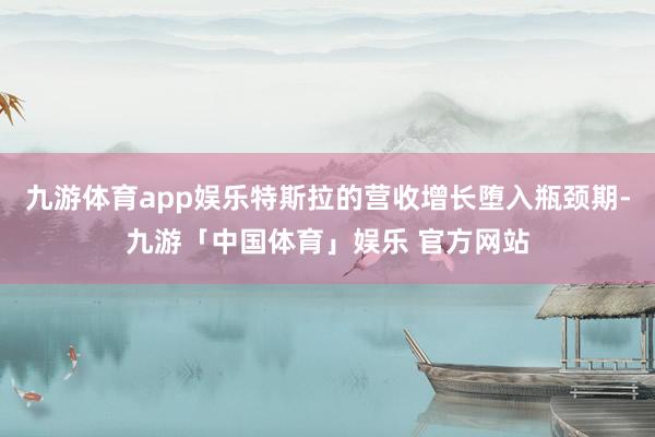 九游体育app娱乐特斯拉的营收增长堕入瓶颈期-九游「中国体育」娱乐 官方网站